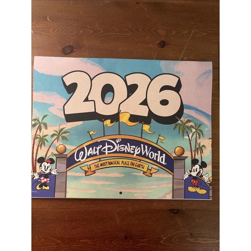 2026 Walt Disney World Full Color Calendar with stickers. Annual Passholder only